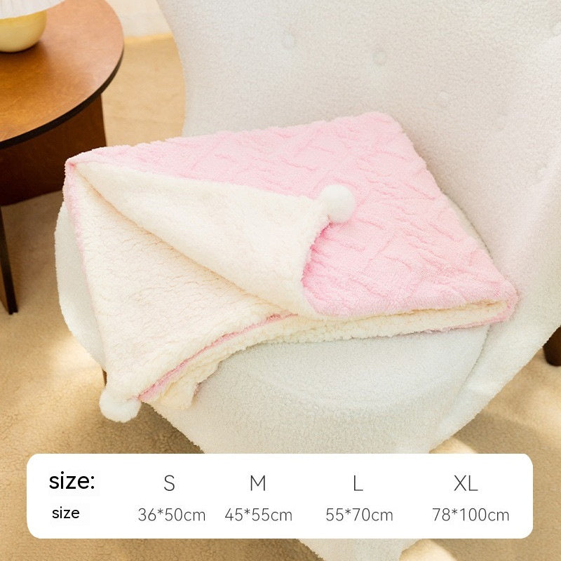 Textured Flannel & Sherpa Pet Blanket