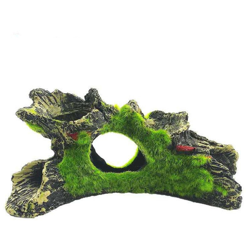 Moss-Look Resin Driftwood Hideout