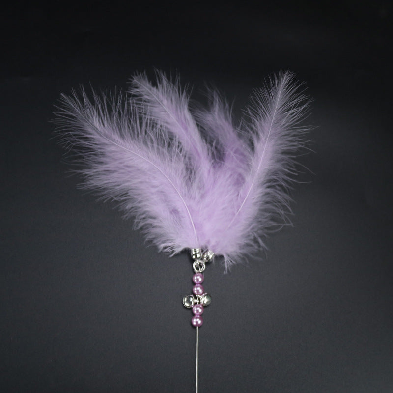 Feather Cat Teaser Wand with Bell