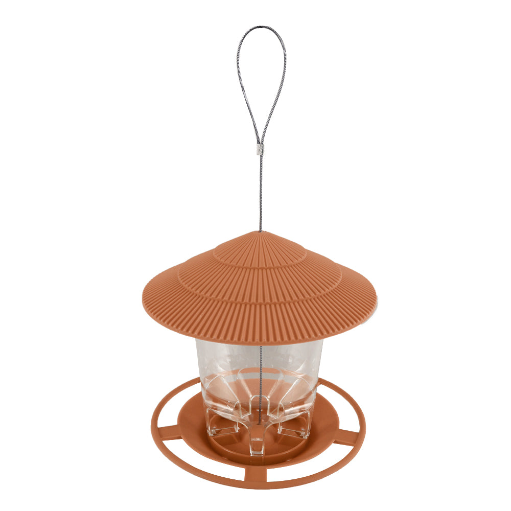 Lantern bird feeder, brown