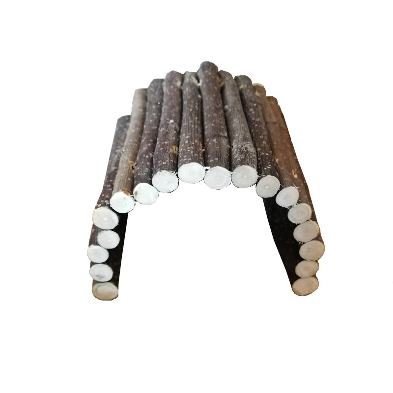 Apple-Wood Arch Bridge for Small Pets — 3 Sizes
