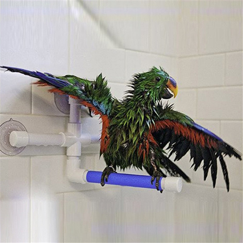 Fold-Flat Shower Perch for Birds