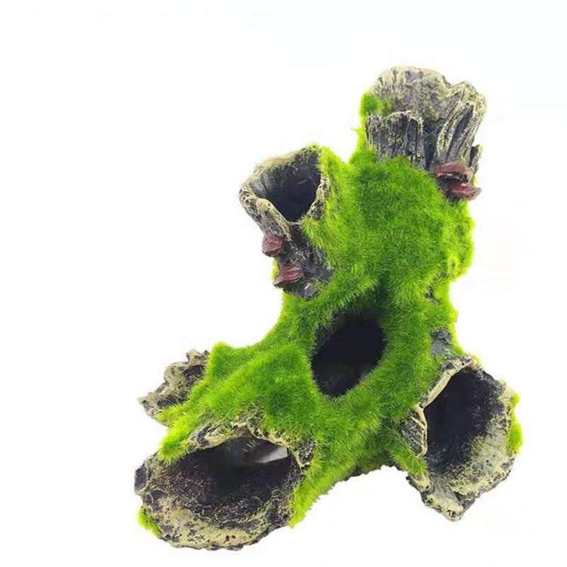 Moss-look driftwood detail