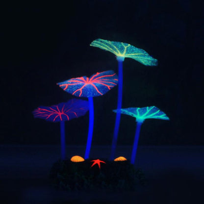 Fluorescent Lotus Leaf Aquarium Ornament