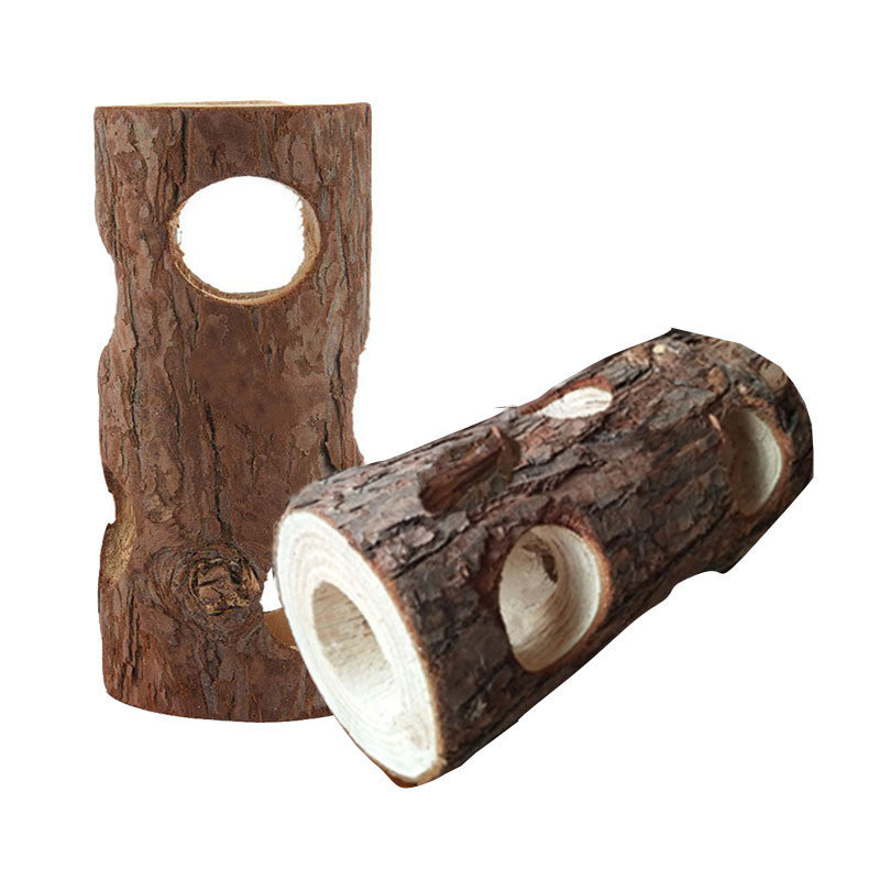 Natural Bark Log Tunnel for Hamsters