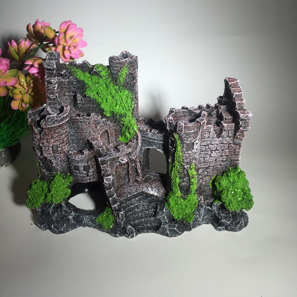 Castle ornament in a fish tank