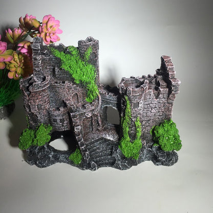 Castle ornament in a fish tank