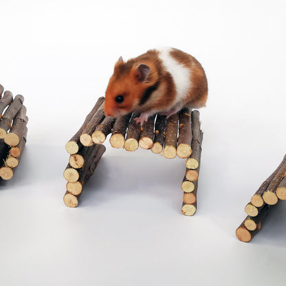 Apple-Wood Arch Bridge for Small Pets — 3 Sizes