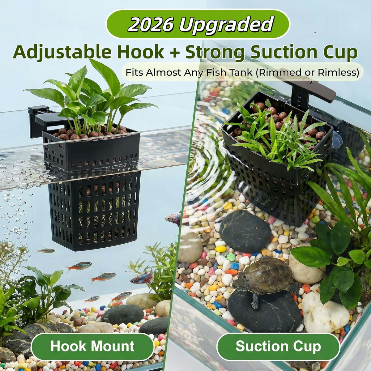 Hang-On Aquarium Plant Holders — 2 Pack