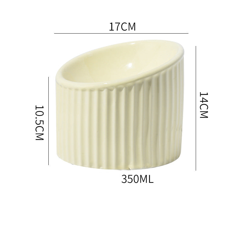 Elevated Tilted Ceramic Cat Bowl