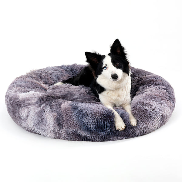 Fluffy calming donut bed