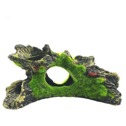 Moss-Look Resin Driftwood Hideout