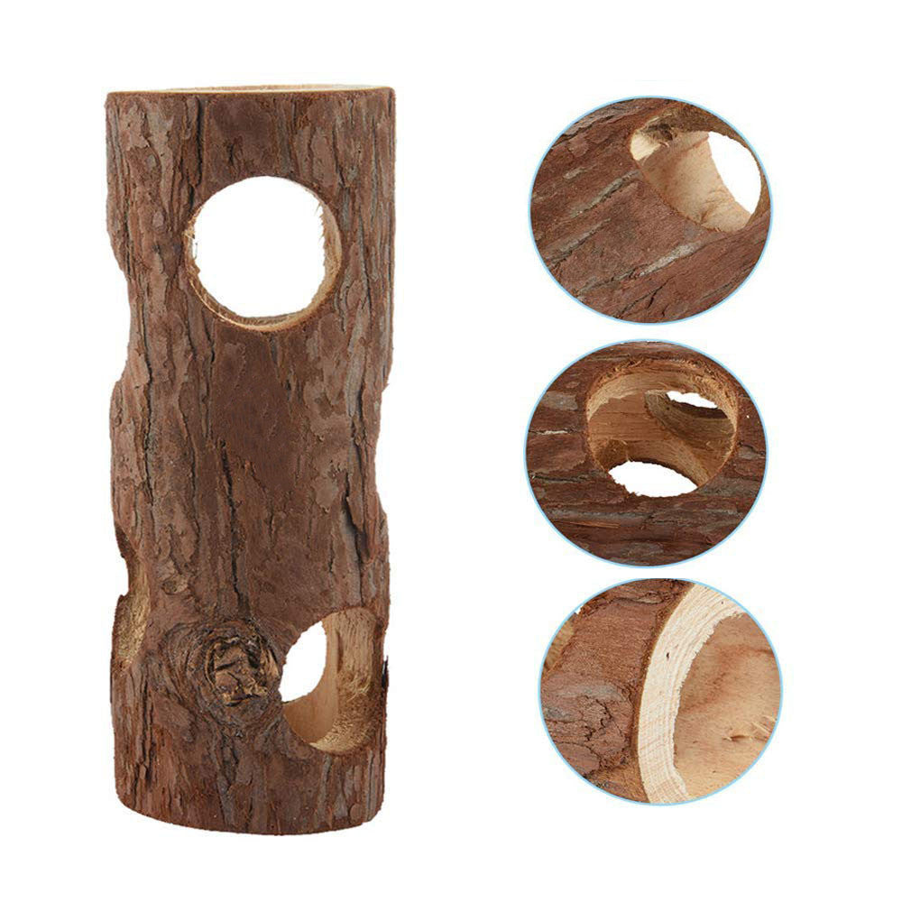 Natural Bark Log Tunnel for Hamsters