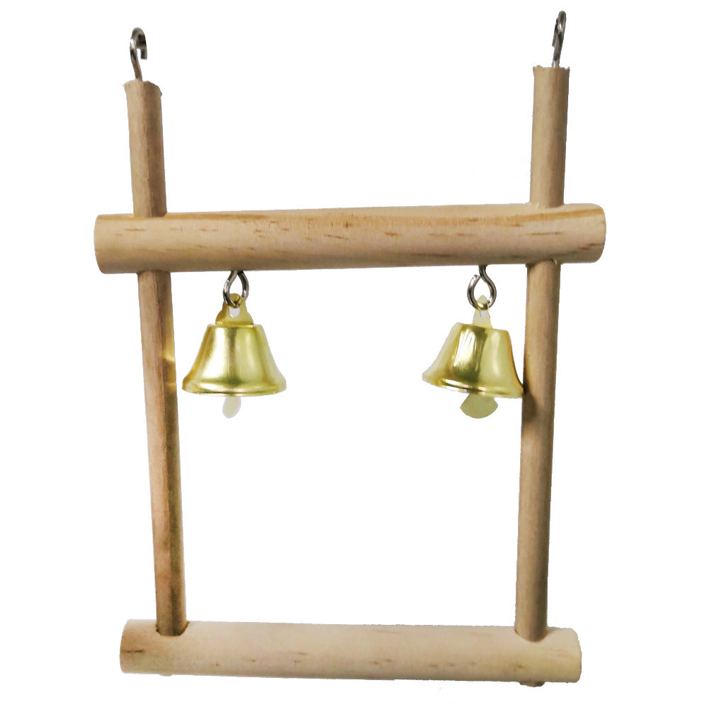 Natural Wood Bird Swing with Bells