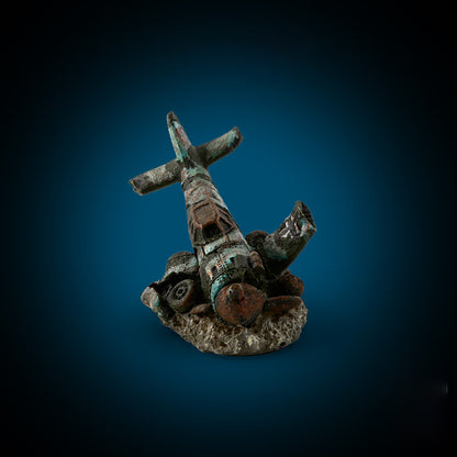 Airplane Wreck Aquarium Ornament — 8 cm