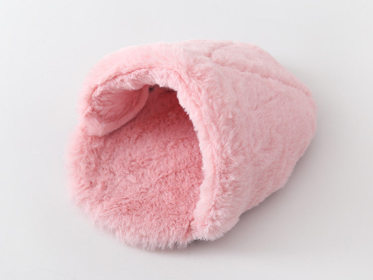 Plush slipper bed, pink