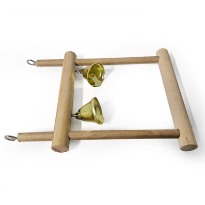 Natural Wood Bird Swing with Bells