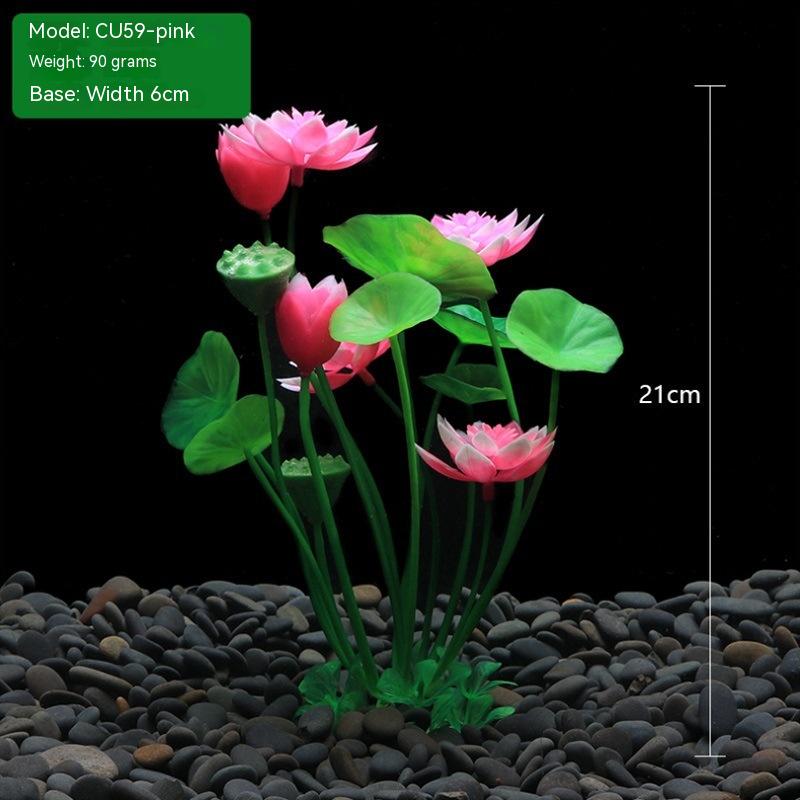 Artificial Lotus Flower Aquarium Plant — 21 cm