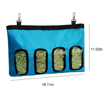 Blue hay feeder bag, 4 holes