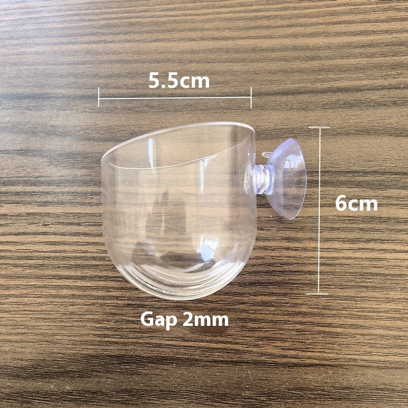 Clear Bloodworm Feeding Cup with Suction Cup
