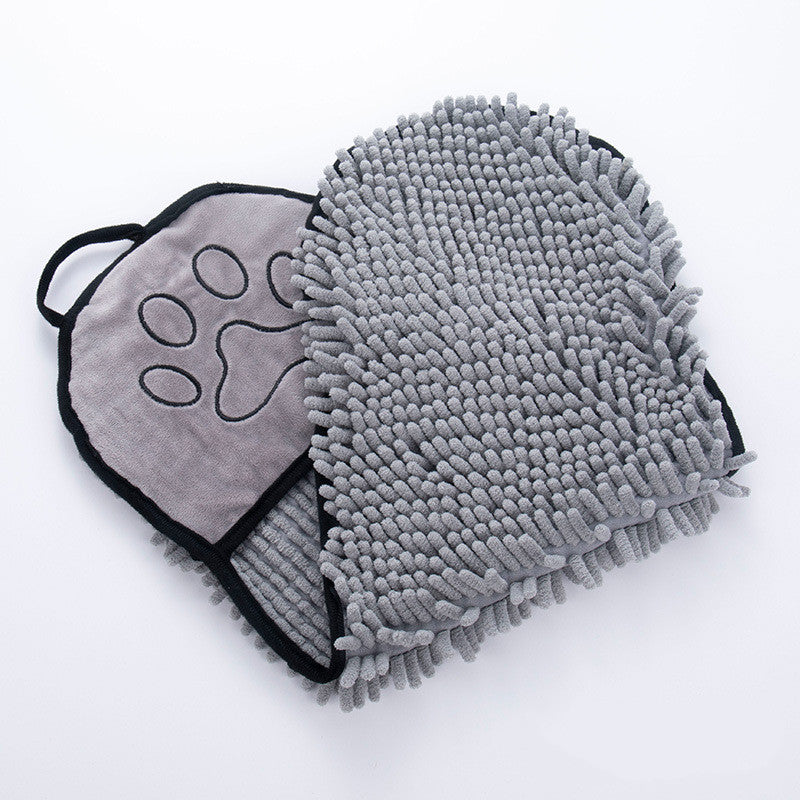 Chenille towel, grey