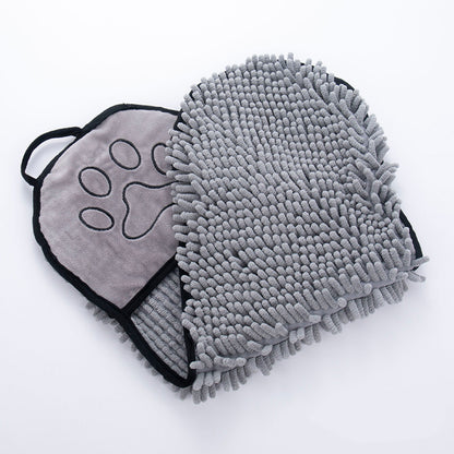 Chenille towel, grey