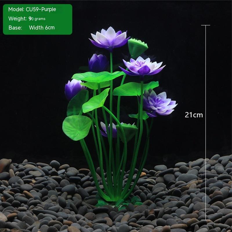 Artificial Lotus Flower Aquarium Plant — 21 cm