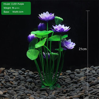 Artificial Lotus Flower Aquarium Plant — 21 cm