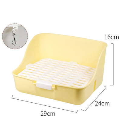 Corner Litter Box with Grid for Rabbits & Guinea Pigs