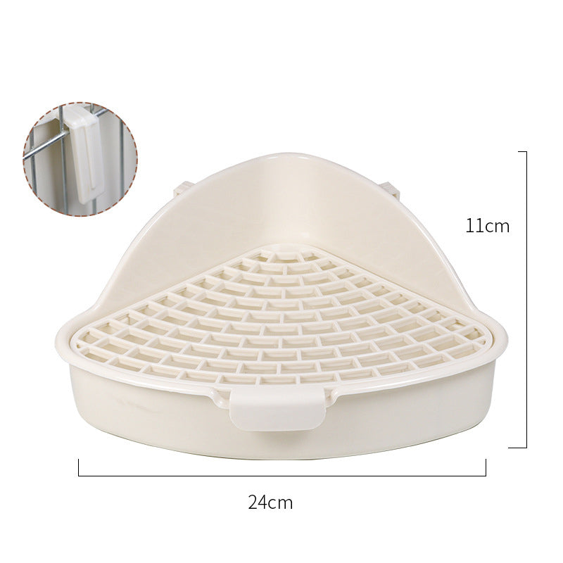 Corner Litter Box with Grid for Rabbits & Guinea Pigs
