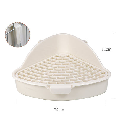 Corner Litter Box with Grid for Rabbits & Guinea Pigs