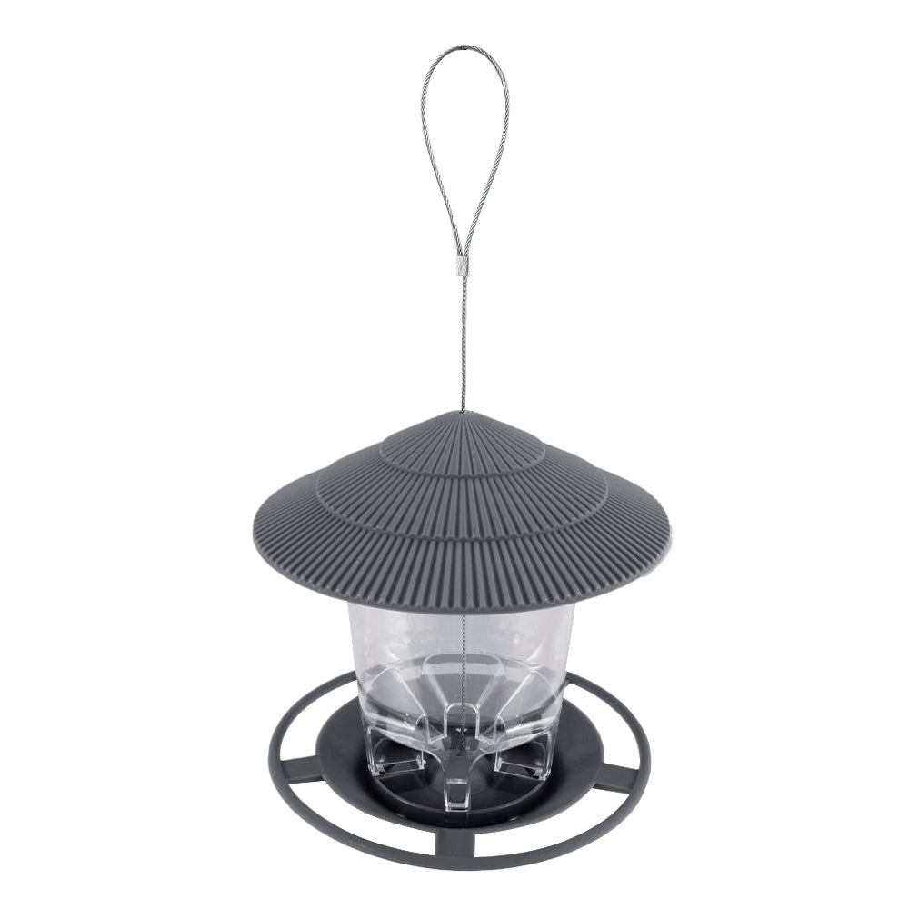 Lantern bird feeder, grey