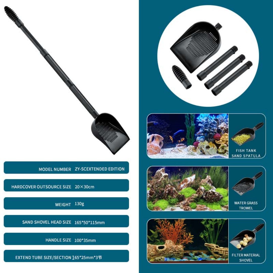 Aquarium Sand & Gravel Scoop with Extension Rods