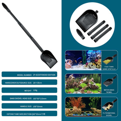Aquarium Sand & Gravel Scoop with Extension Rods