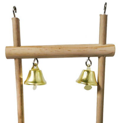Natural Wood Bird Swing with Bells