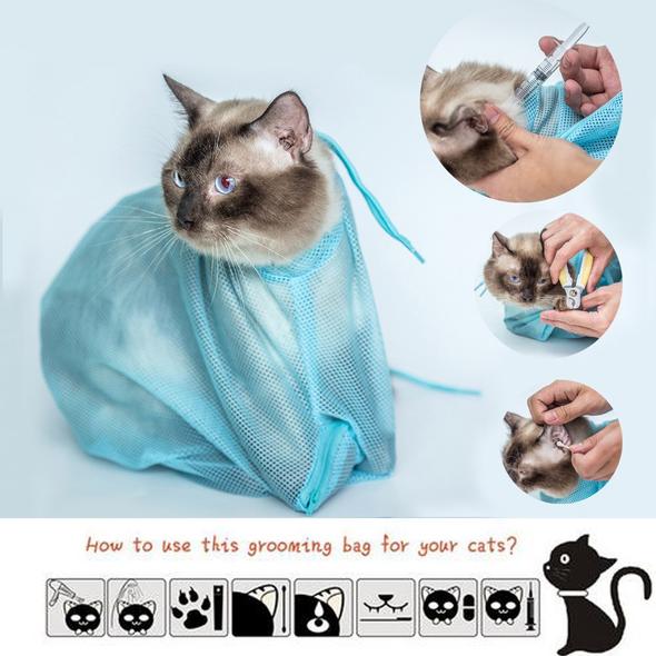 Mesh Cat Grooming & Bath Bag