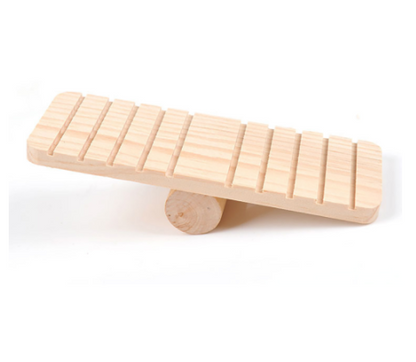 Wooden hamster seesaw