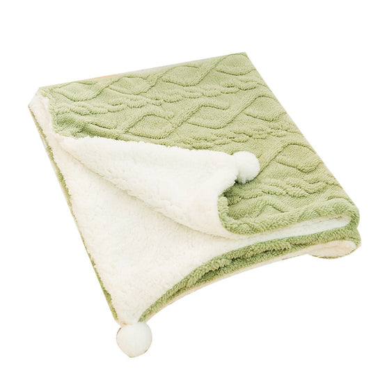 Textured Flannel & Sherpa Pet Blanket