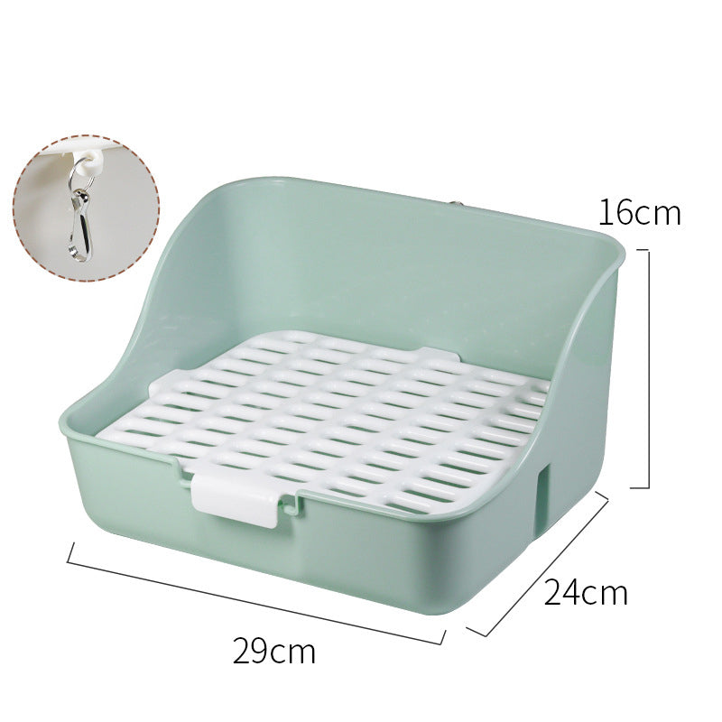 Corner Litter Box with Grid for Rabbits & Guinea Pigs