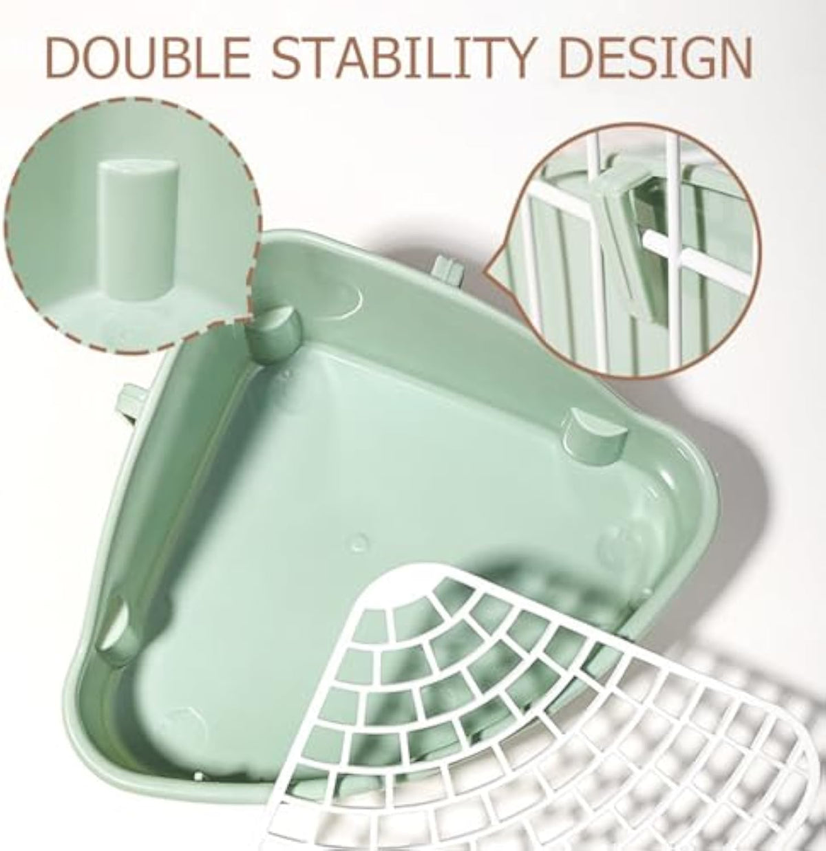 Corner Litter Box with Grid for Rabbits & Guinea Pigs
