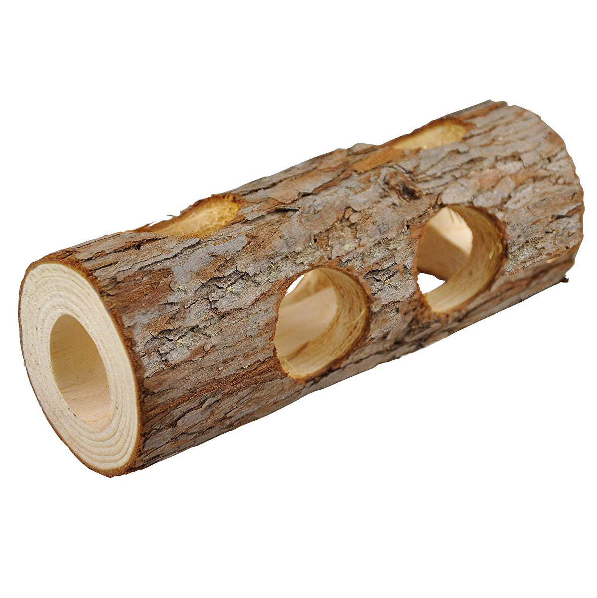 Natural Bark Log Tunnel for Hamsters