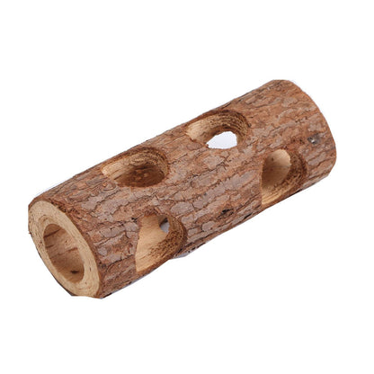 Natural Bark Log Tunnel for Hamsters