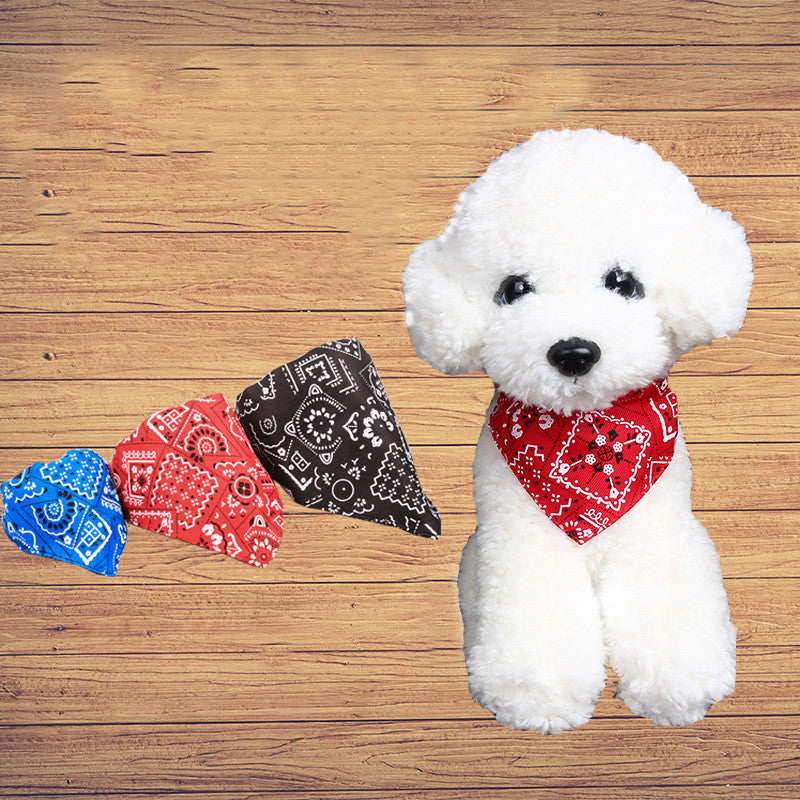 Small dog wearing a red bandana collar