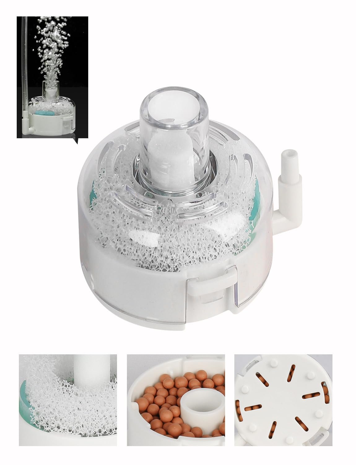 Air-Driven Mini Sponge Filter for Small Tanks