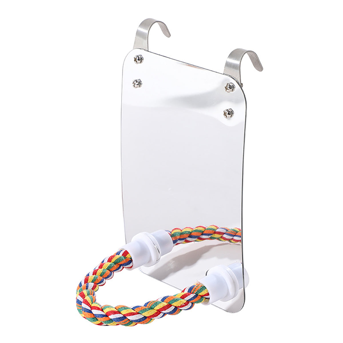 Acrylic Bird Mirror with Rope Perch