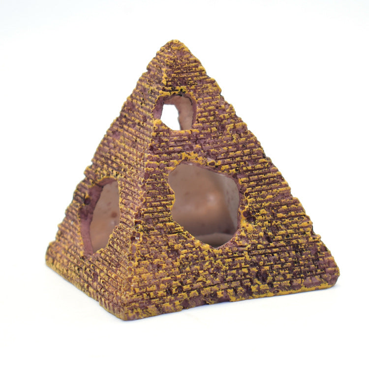 Resin pyramid aquarium cave