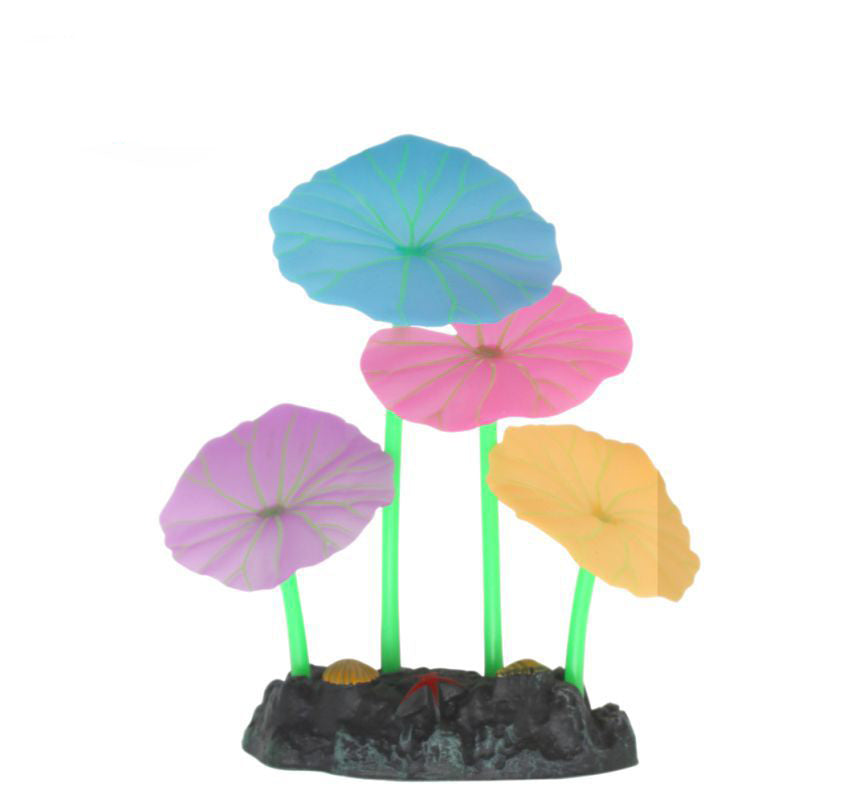 Fluorescent Lotus Leaf Aquarium Ornament
