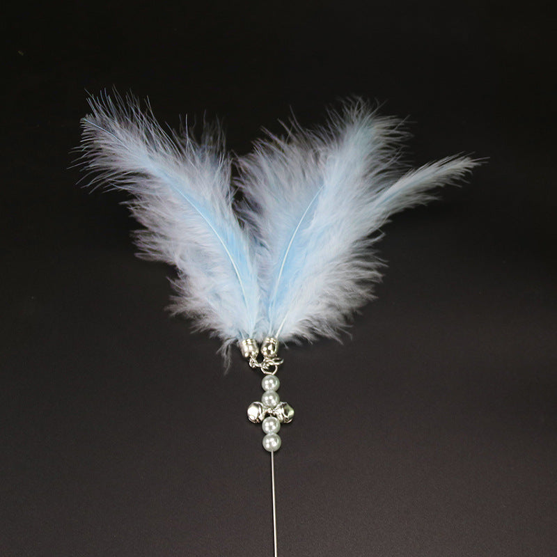Feather Cat Teaser Wand with Bell
