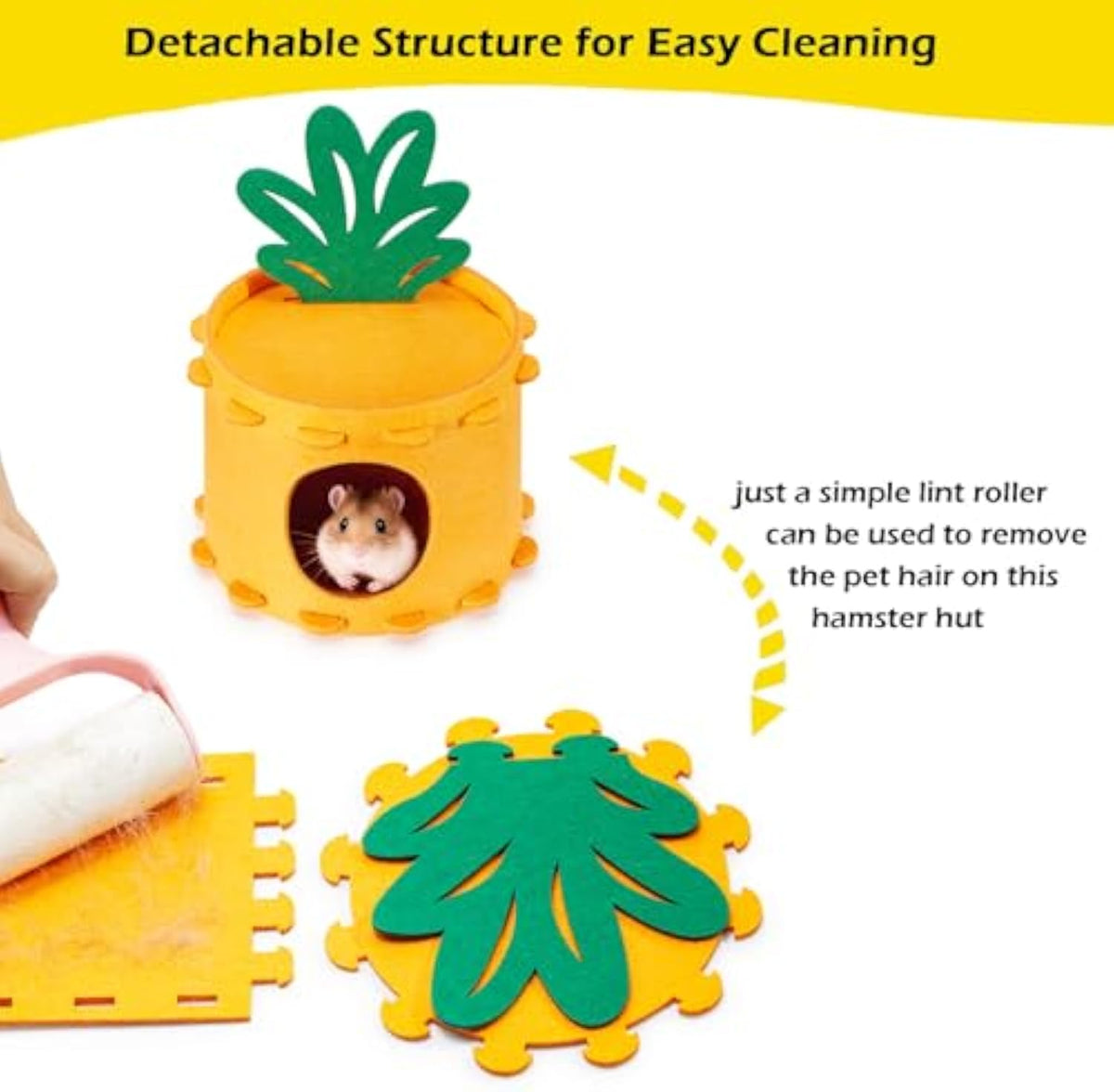 Felt Pineapple Hideout for Hamsters