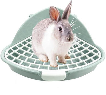 Corner Litter Box with Grid for Rabbits & Guinea Pigs